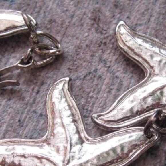 ESCADA Women’s Silver Tone Vintage Distressed Starfish Chainlink Belt main image 7